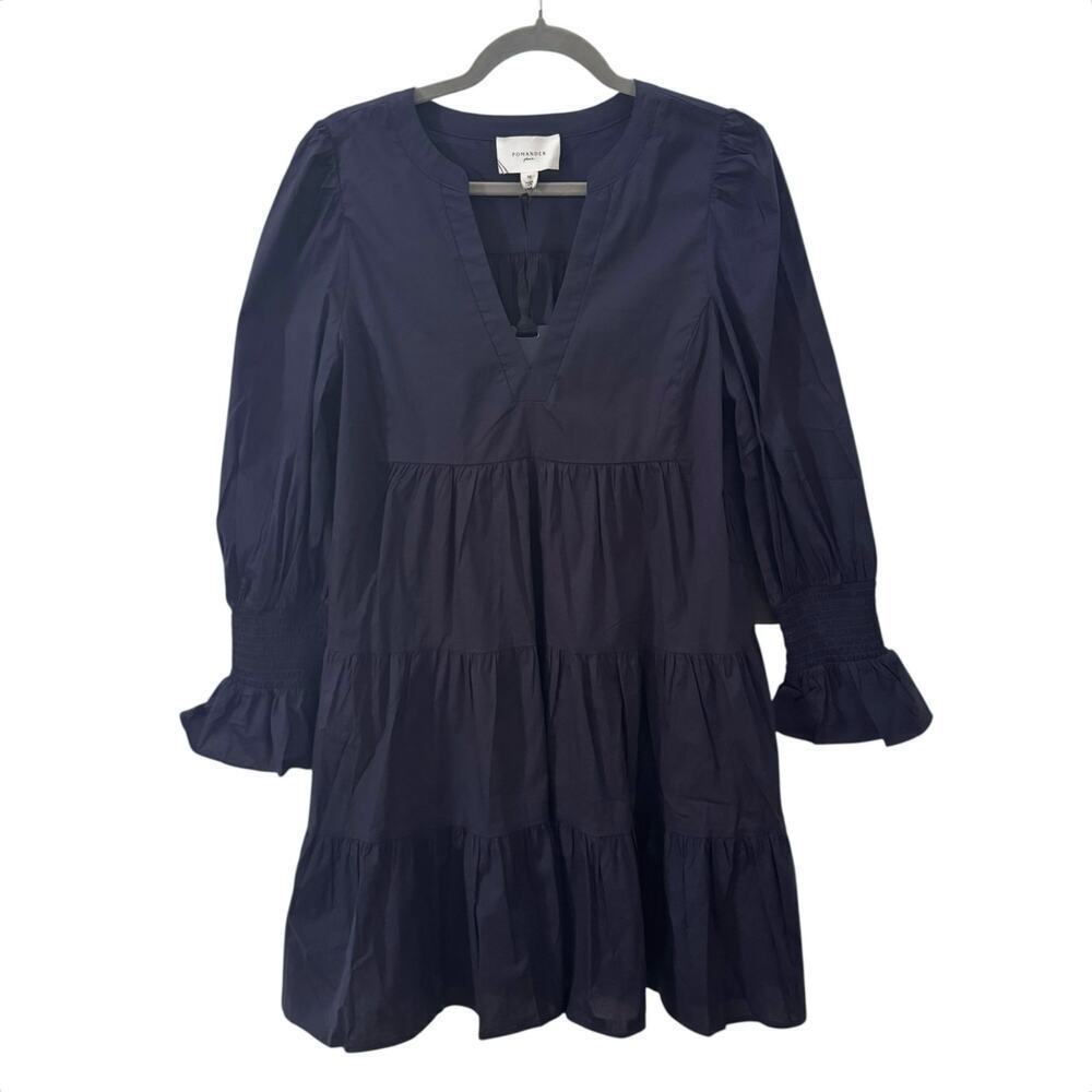 NWT Tuckernuck Pomander Place Navy Cotton Poplin Kenzo Dress Size M - Picture 6 of 12